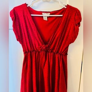 Sophie Max Red Babydoll Vneck Top Small